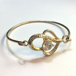Grandma I Love You Forever Bracelet 8in Gold Tone Wire Grandmother Gift